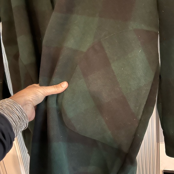 R&D Warm Thigh Length Winter Coat Large Navy/Green LumberJack Coat - Picture 3 of 3